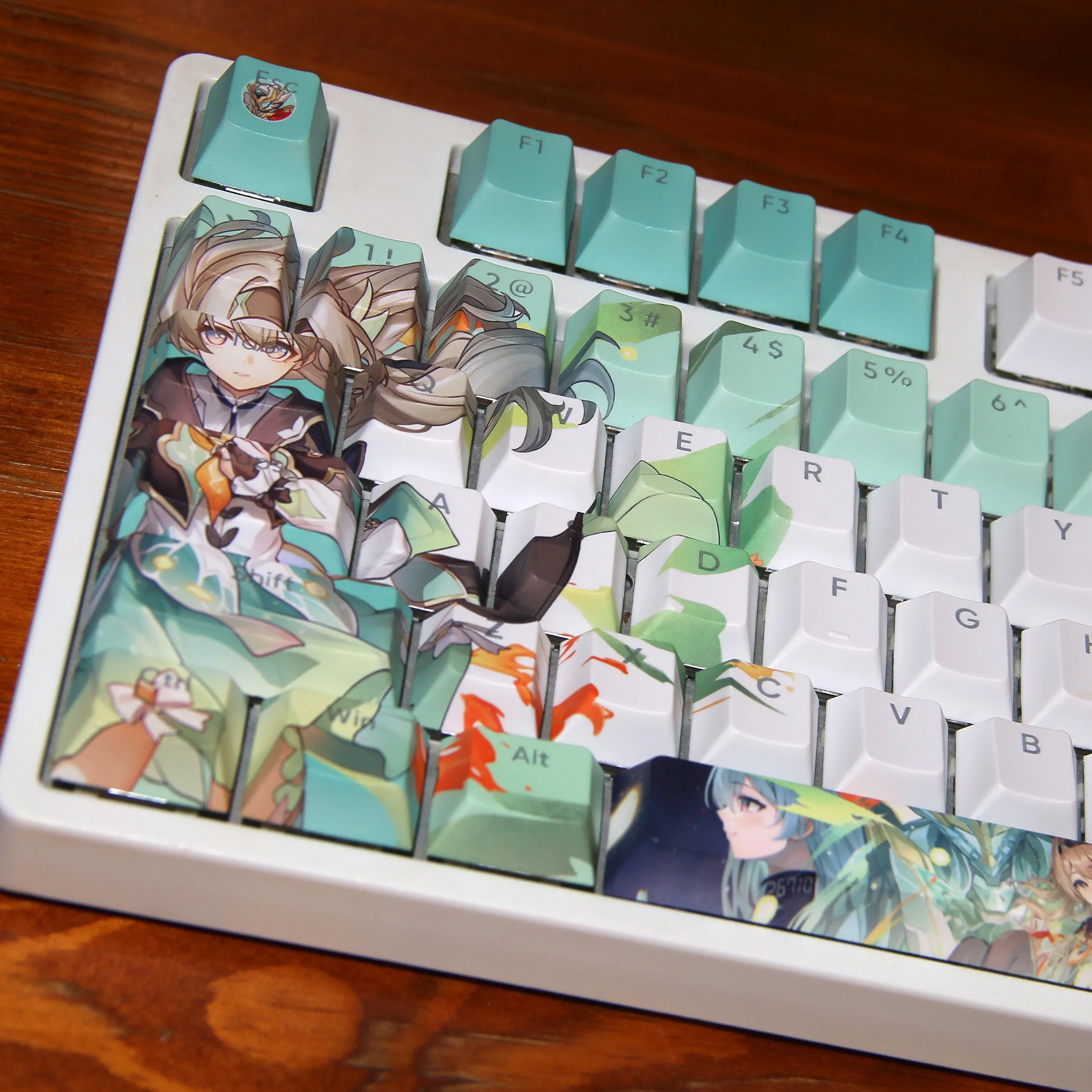 Firefly keycaps คีย์บอร์ด keycap PBT ห้าด้านความร้อนระเหิดโปร่งใสด้านข้างแกะสลักโรงงานเดิมแกะสลัก