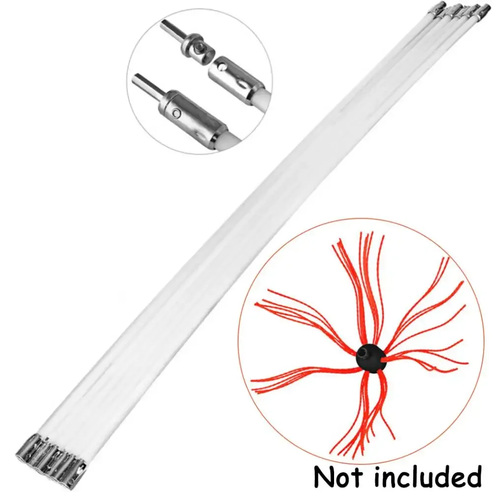 Parts Rod Tools Fireplace Flexible Nylon Remove soot Rotating Sweeping White 39.5inch 45-degree Brush Cleaning