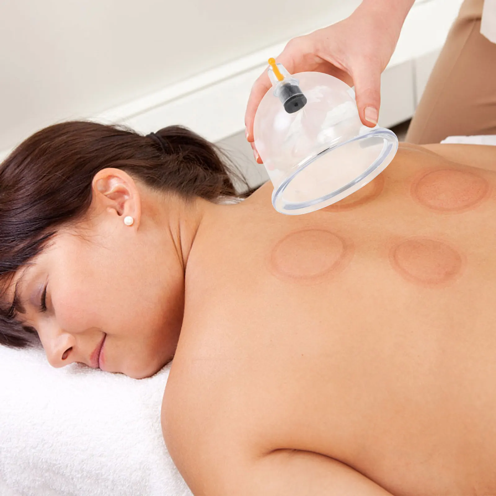 

1 Set U-Shaped Cupping Therapy Set Lightweight Durable Plastic Body Massager Muscle Pain Relief Device Meridian Clearing Blood