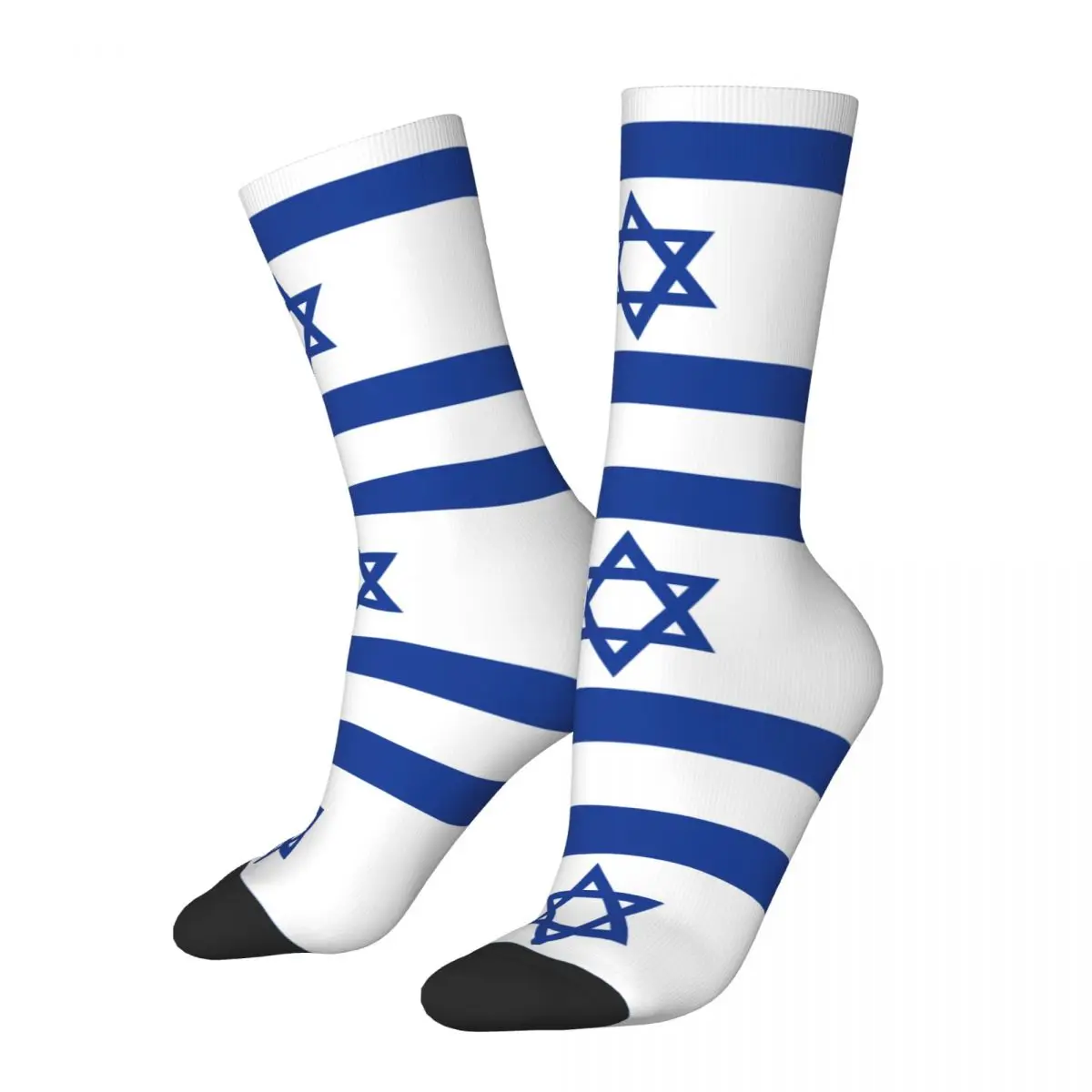 

Colorful Israel National Flag Football Socks Polyester Crew Socks for Unisex Sweat Absorbing