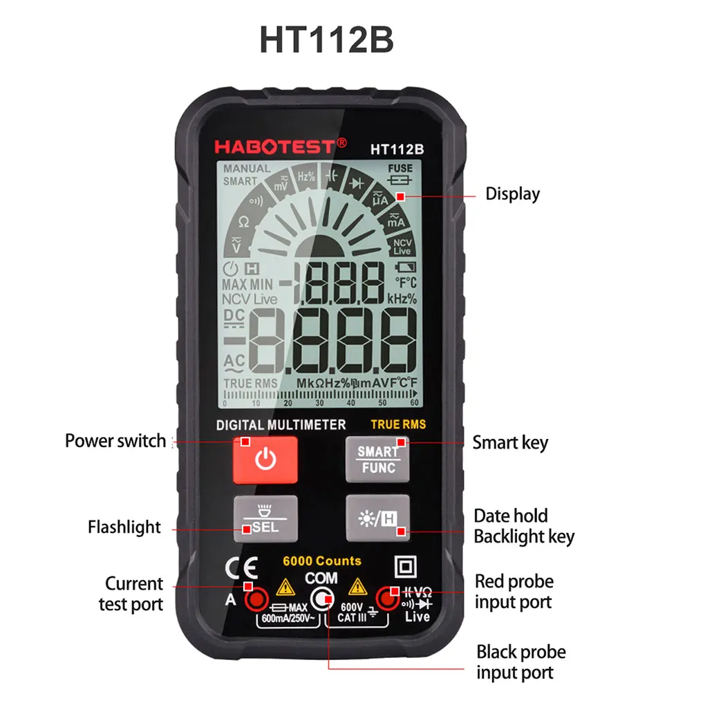 Digital Multimeter Automatic Voltage Amperometric Tool Meter Professional Range Ammeter Clamp Multimeter Test Supply