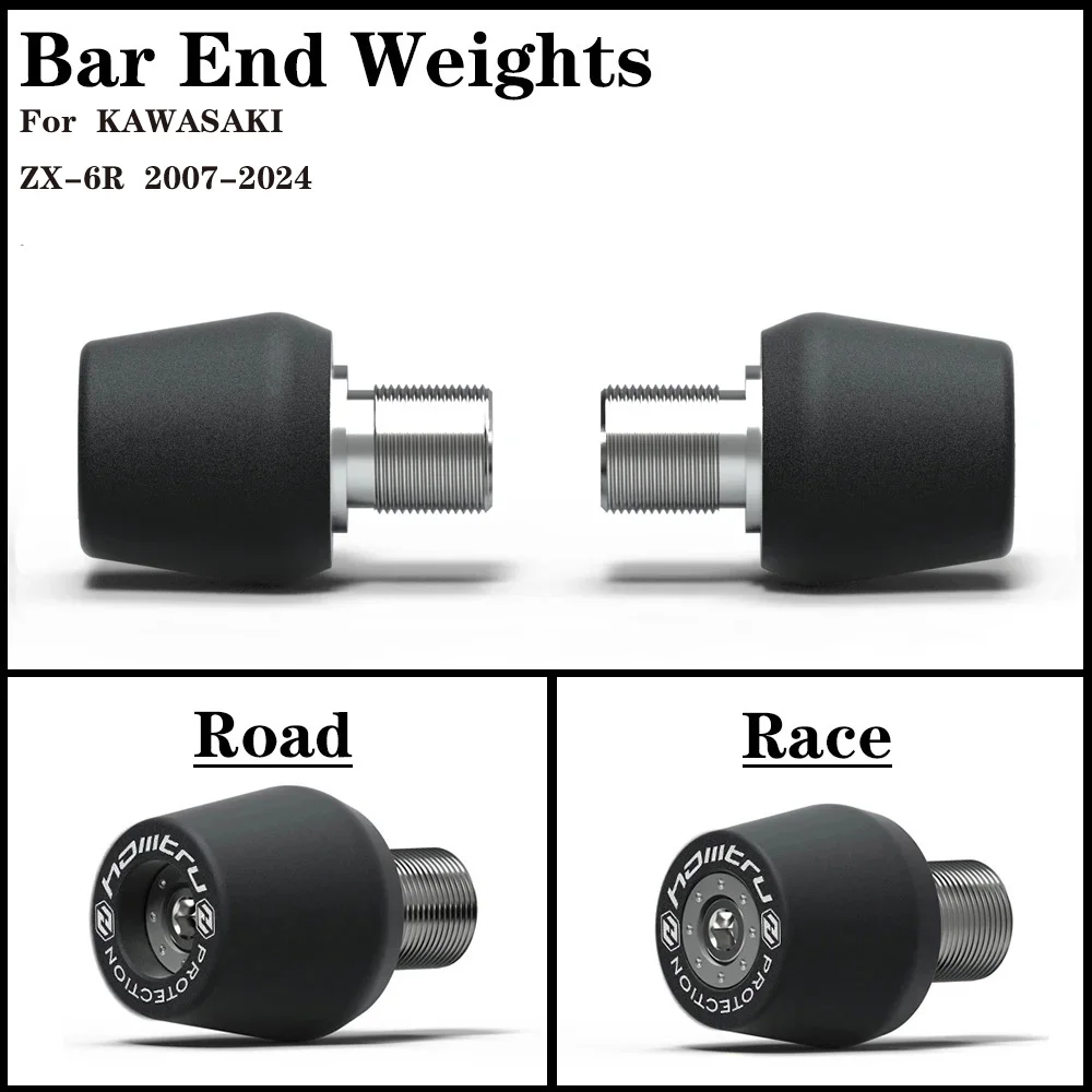

ZX6R Motorcycle Handle Bar End Weight Grips Cap For Kawasaki ZX-6R 636 2007-2024