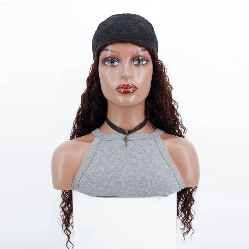 ss23اللاتينية الأمريكية مجعد الشعر موجة المياه الصوف لفة الاصطناعية شعر مستعار طويل للنساء 26 بوصة البني جودة عالية ألياف مقاومة للحرارة