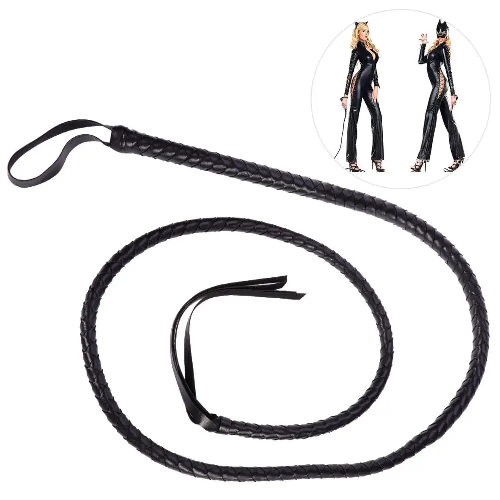 Crafts Black Bull Whip 6.5 Feet Cow Hide Leather Custom BULLWHIP Belly and Bolster Construction