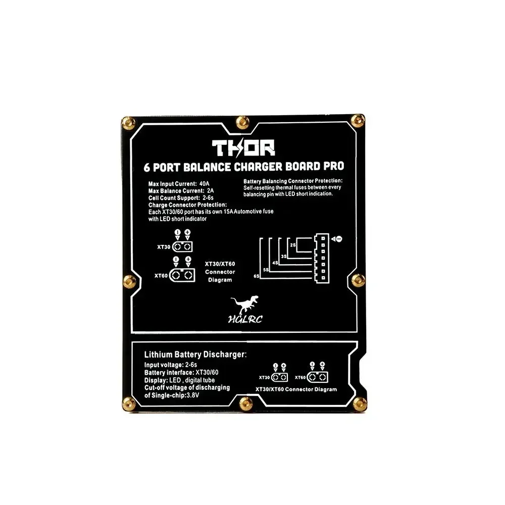HGLRC Thor Pro 6 ports LIPO Balance chargeur carte 40A XT60 XT30 prise 2-6S LIPO déchargeur pour IMAX B6 ISDT Q6 Nano HOTA D6 Pro P6