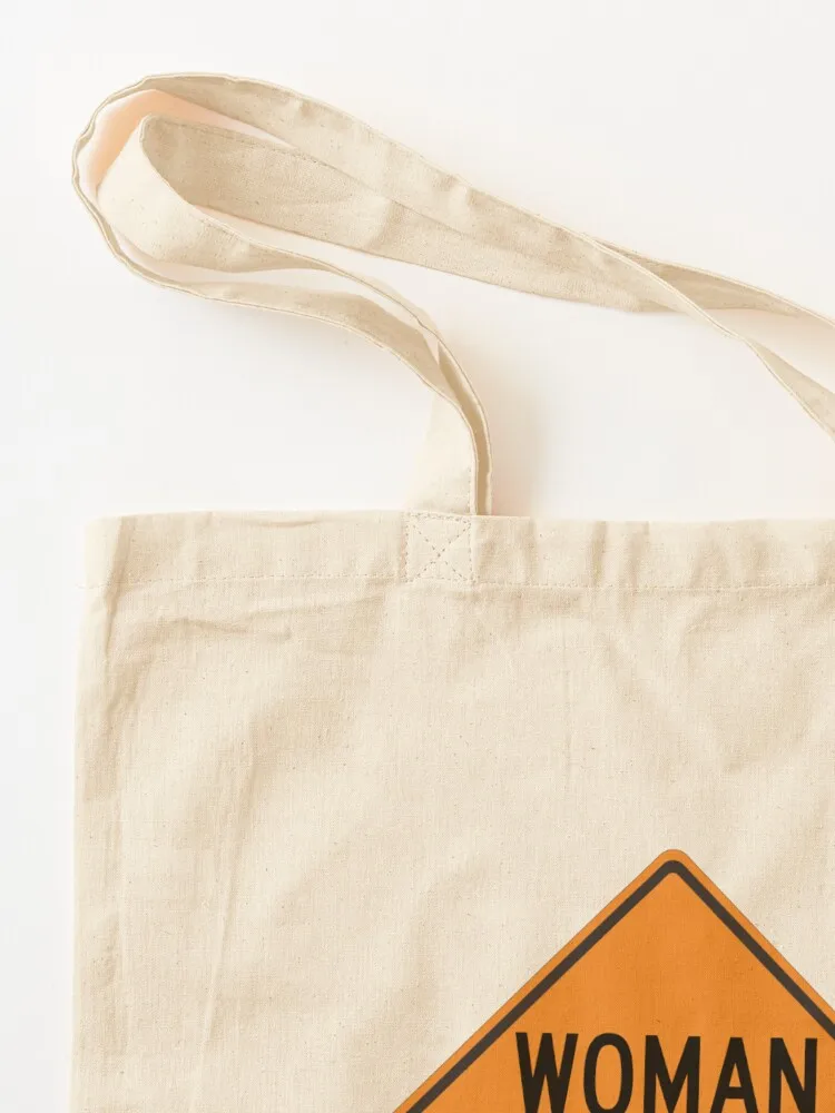 Woman At Work Warning Construction Sign Tote Bag Big bag women Women's shopping bag large size bags