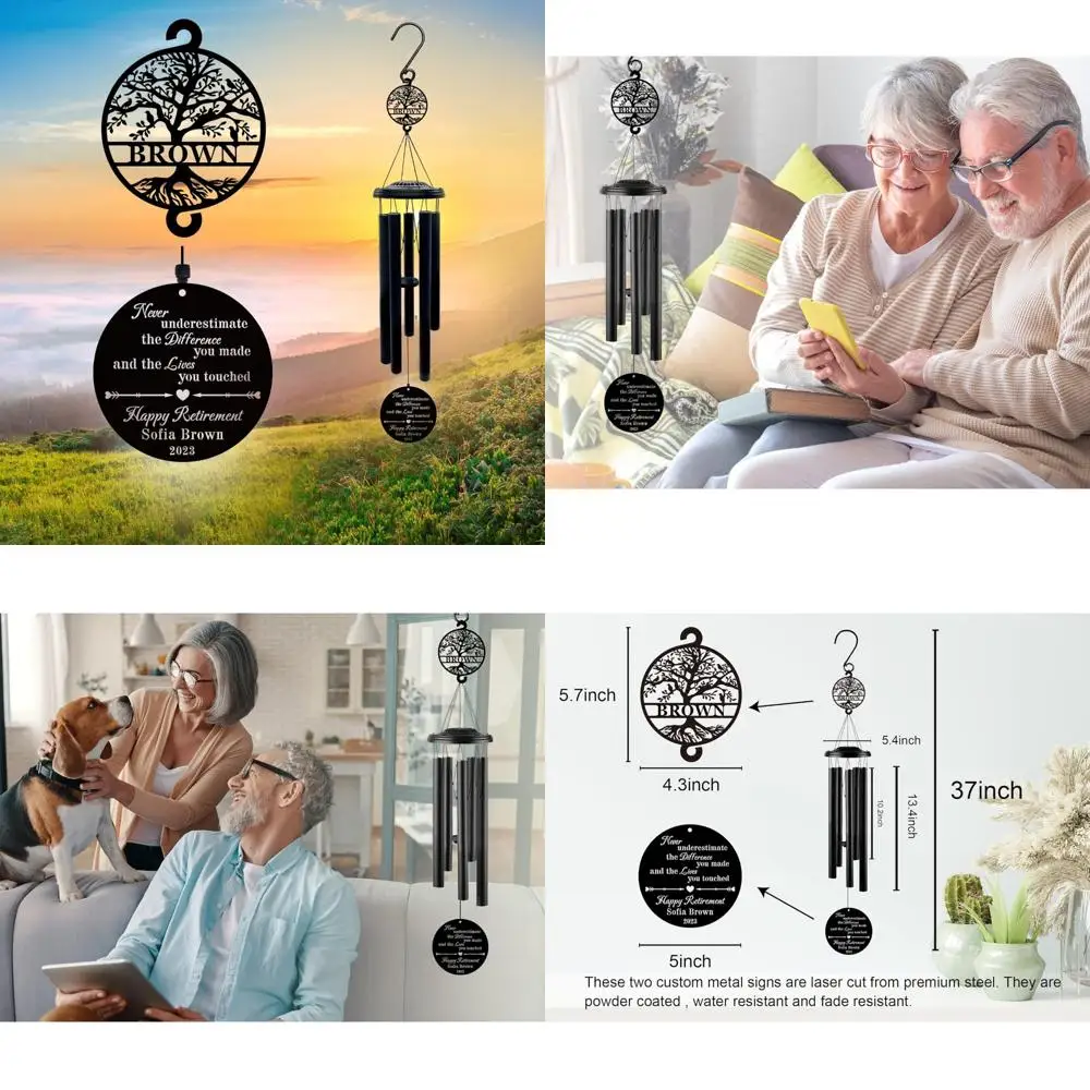 

elegant 37-inch wind chimes - perfect retirement gift