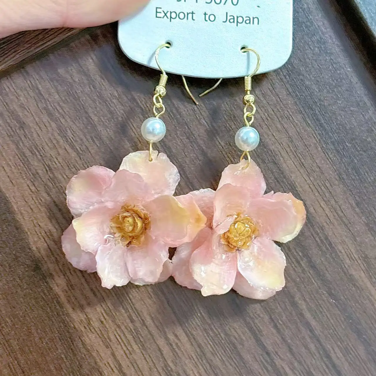 الرجعية بسيطة الأذن هوك زهرة حقيقية يقطر الغراء زهرة الأقراط