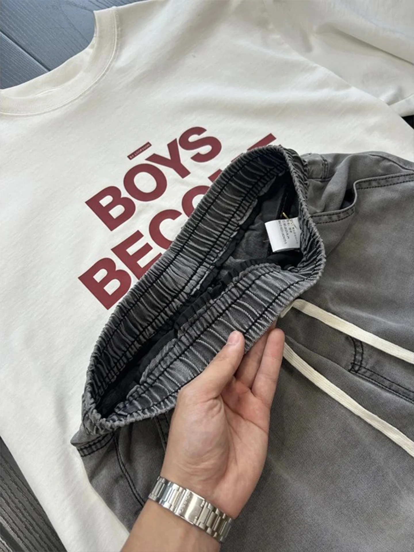 กางเกงยีนส์ขาตรงสีเทาอ่อนสำหรั - Men'S Fashion Grey Jeans บทวิจารณ์และราคา