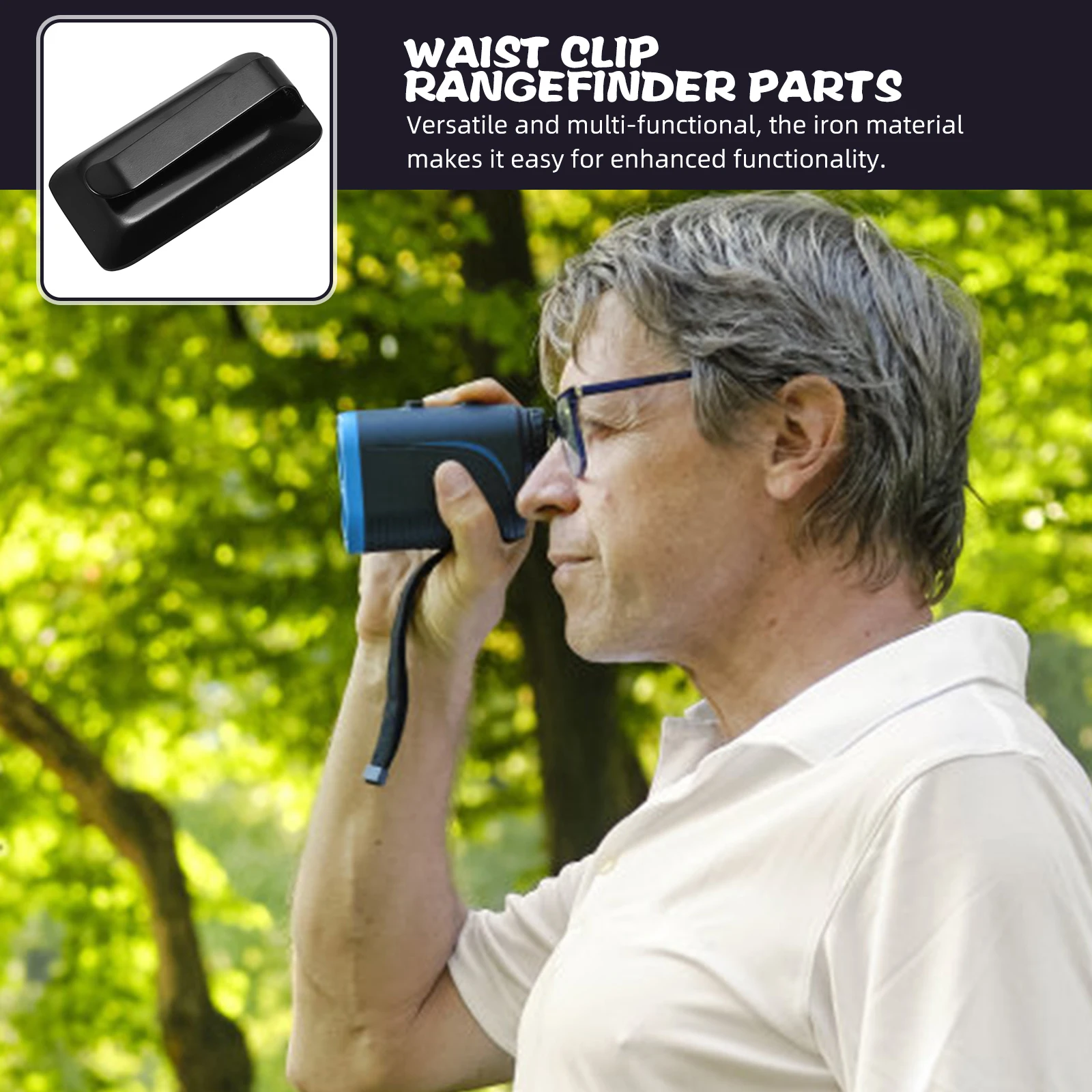 

Golf Rangefinder Waist Clip Clamp Accessories Black Iron Waterproof Durable Suitable All Golfers Range