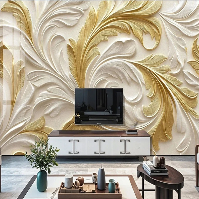 Large Custom 3D Feather Wall Mural Chinese Style Abstract Wallpaper For Living Room Bedroom Home Decor Background Painting