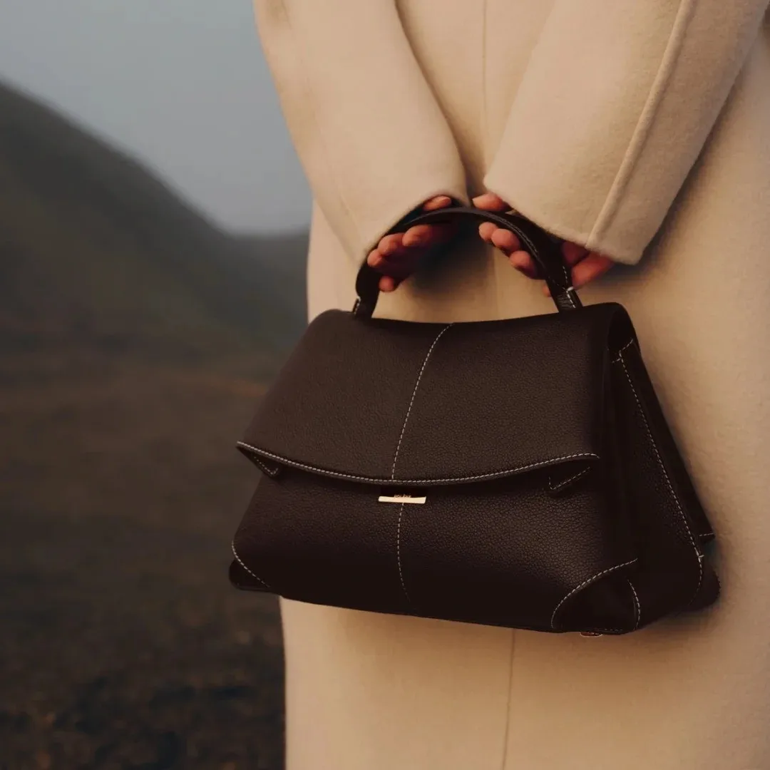 

Smile bag, fashionable retro leather pleated handbag, single shoulder crossbody women's bag