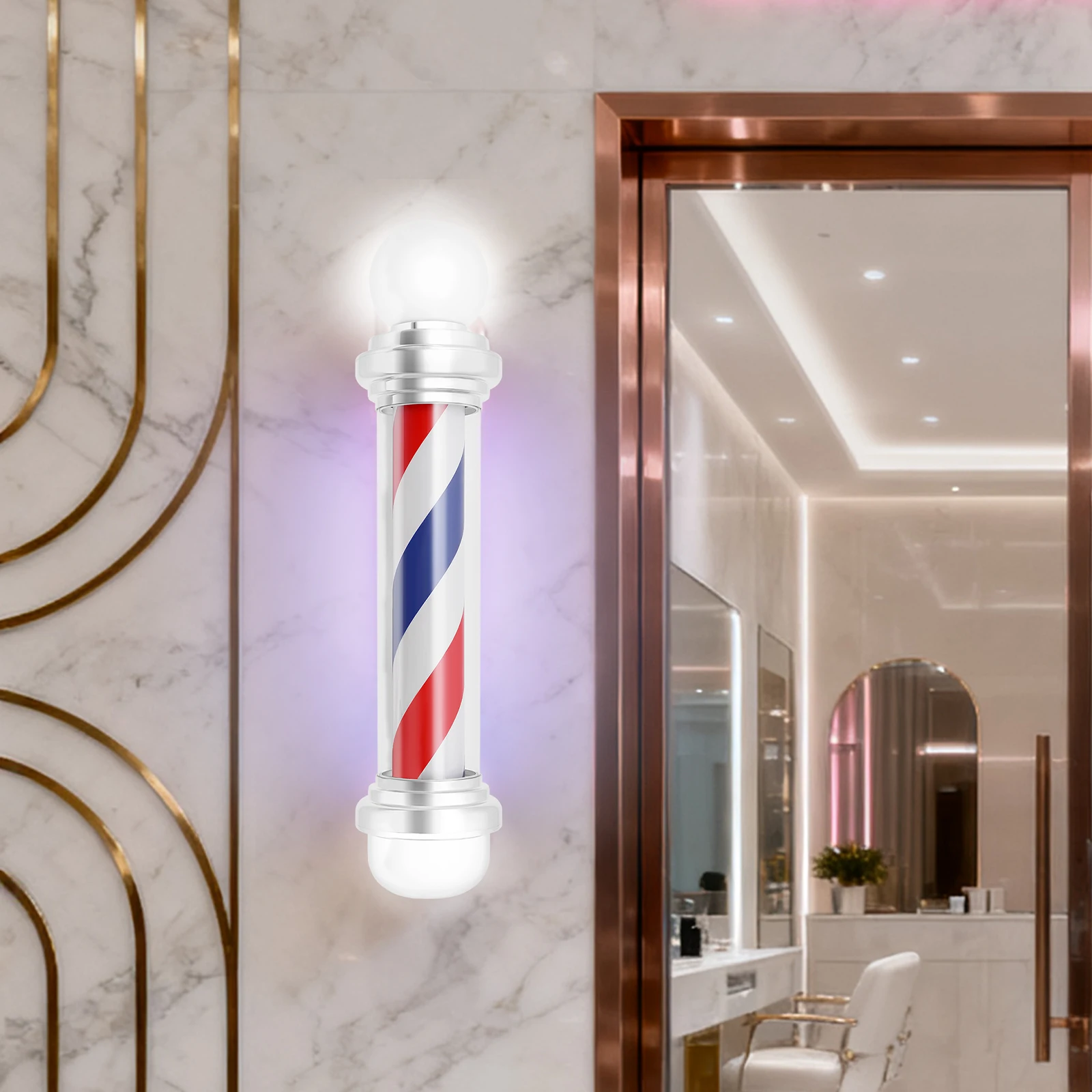 

Светильник на столбе для парикмахерской, настенный светильник для салона 110 В, энергосберегающий светодиодный светильник на столбе, декоративный атмосферный светильник