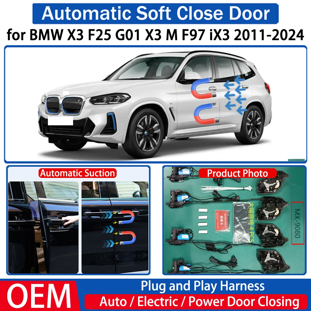 

for BMW X3 F25 G01 X3 M F97 iX3 2011-2024 Car Automatic Soft Close Door Electric Suction Auto Power Closing System Plug＆play