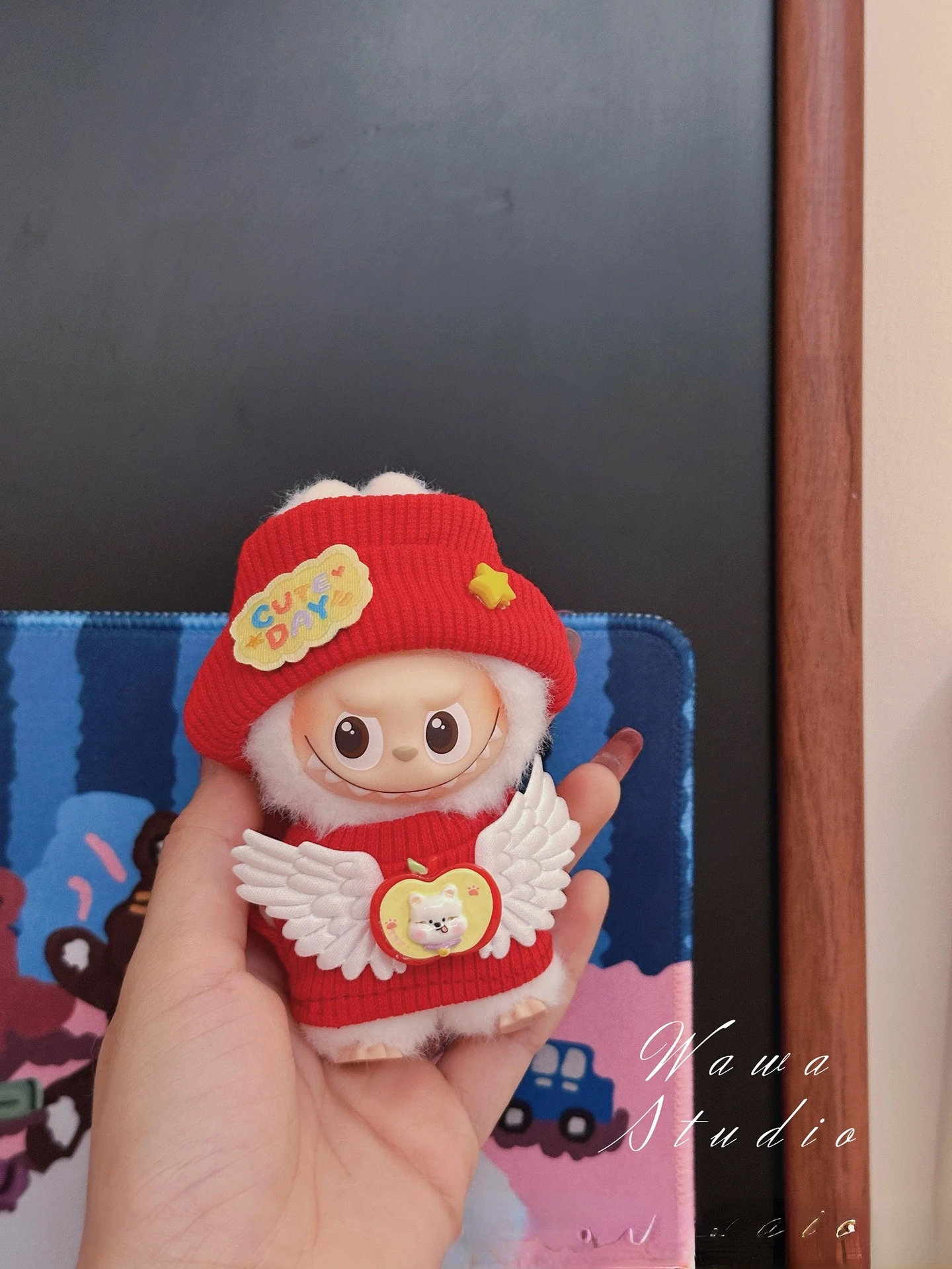 

Clothes For 4th Gen Mini LABUBU 10cm Pin For Love Series Halloween Outfit Cute Animal-Themed Set With Bear/Rabbit Print Overalls