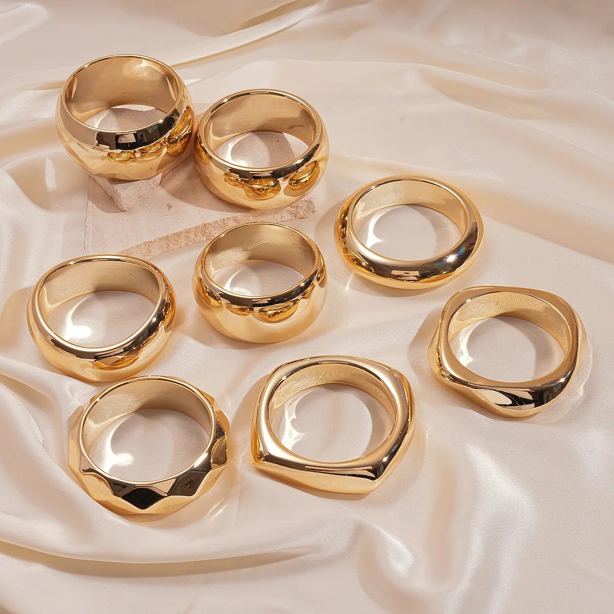 الذهب اللون غير النظامية هندسية أساور مستديرة أساور للنساء الرجال الشرير الاكريليك أساور حفلة اليد مجوهرات زوجين الهدايا F #1