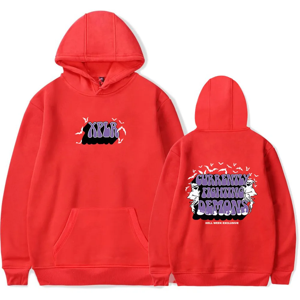 XPLR Sam and Colby Hell Week Fighting Demons HW Halloween Merch Hoodies Unisex Hooded Sweatshirt Casual Clothing