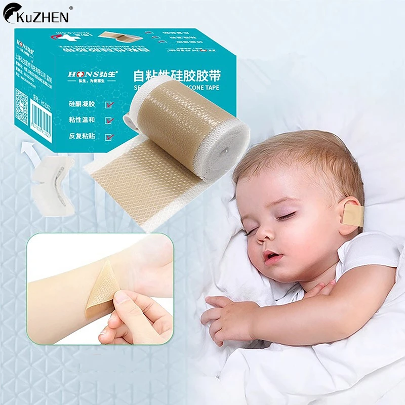 Baby Ear Corrector Cuttable Breathable Infant Toddler Auricle Valgus Silicone Correction Patch With Ear Support Patches