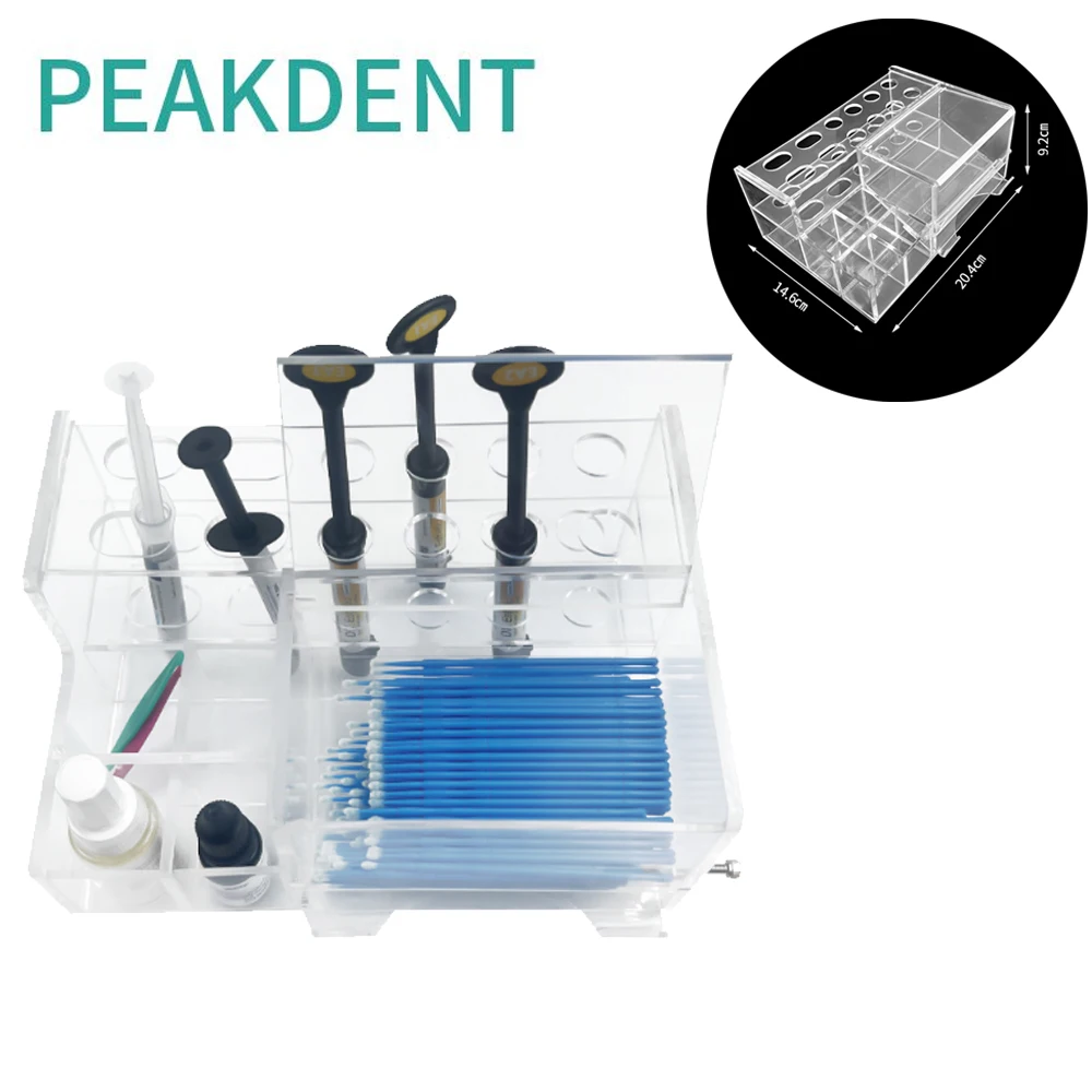 1Pcs Dental Composite Resin Holder Case Arcylic Dentistry Bonding Kits Adhesive Dentistry Syringes Storage Box Placing Stand