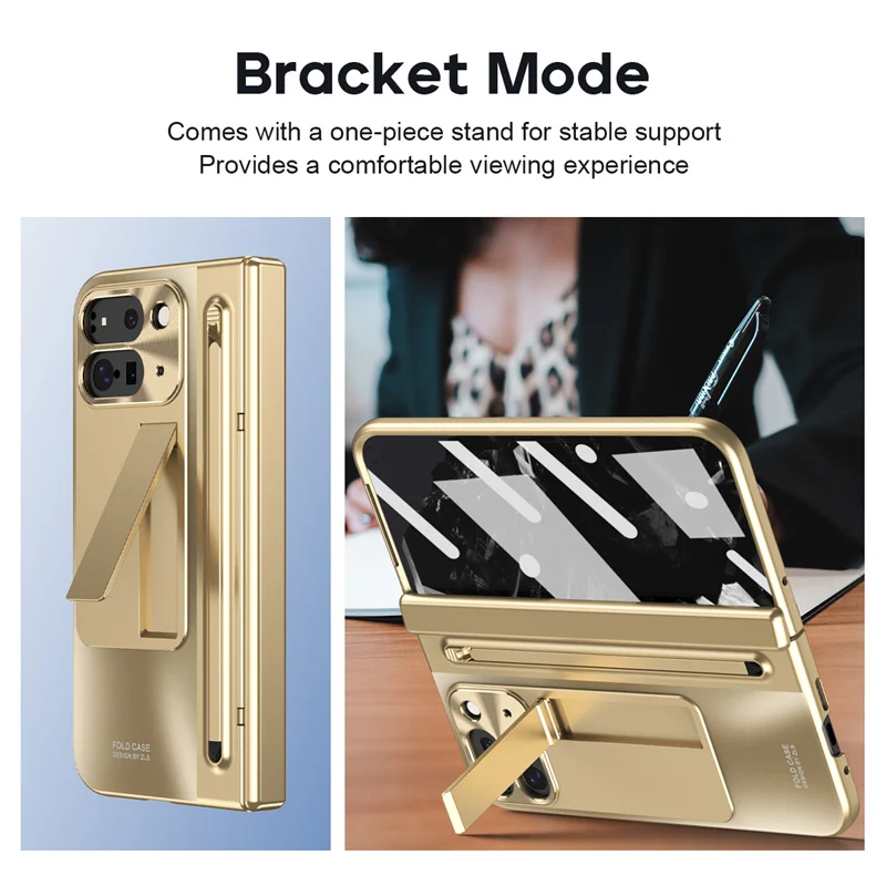 For Google Pixel 9 10 Pro Fold 2 Phone Case With Hinge Touch Pen Tempered Glass Film Stand Shockproof 360° Full Protective Cover