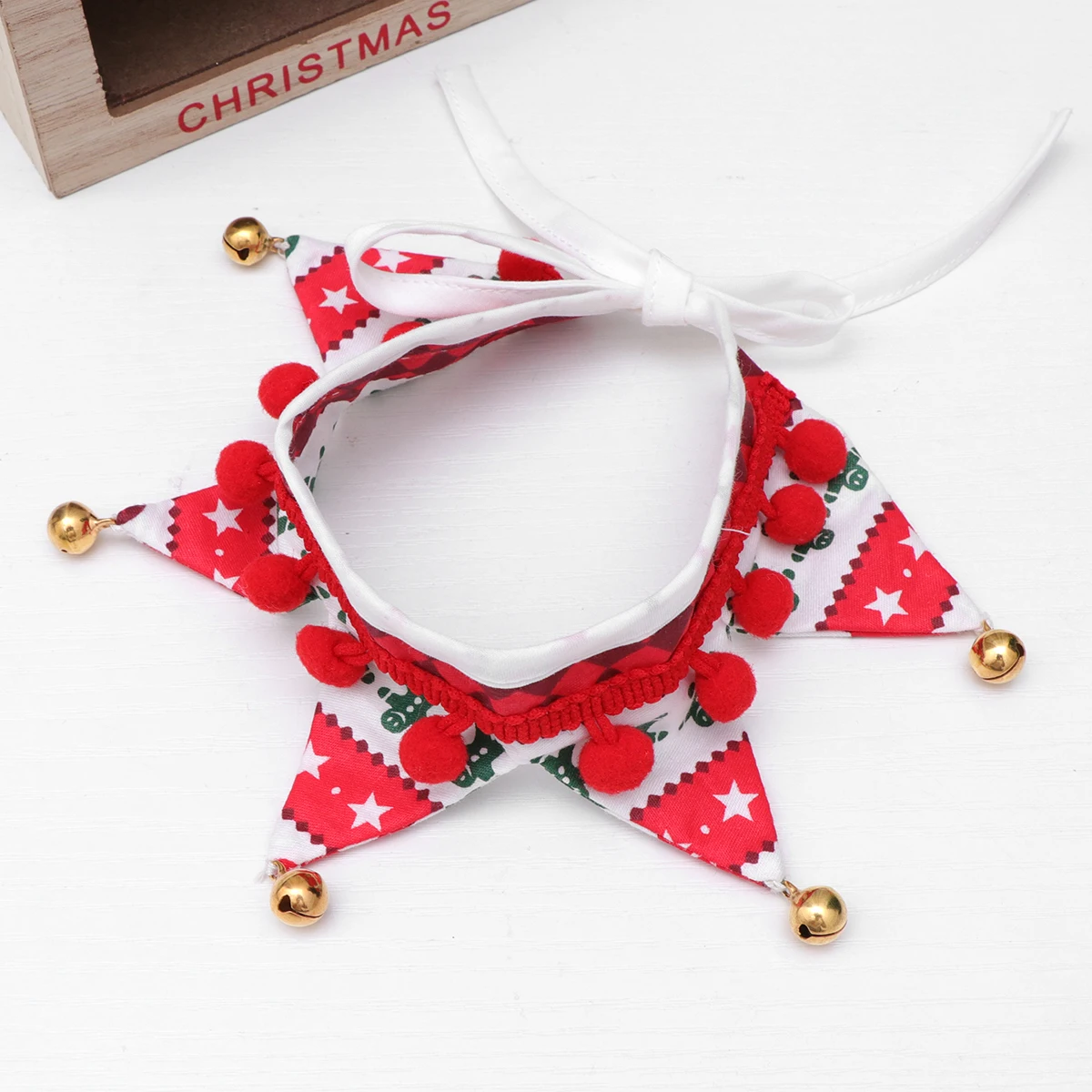 

Bell Scarf Triangle Christmas Costumes Cub Dog Cat Collar for Small Dogs Vacation Suit