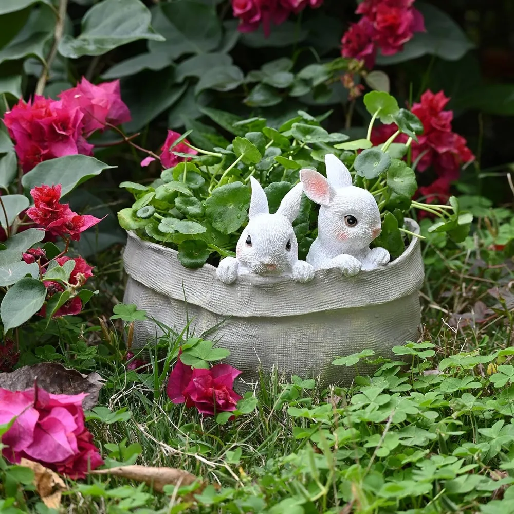 House Studio Decorative Succulent Rabbit Garden Pots Bunny Flower Pots Planter Pots Home Office Desk Decor Easter Gift Planter