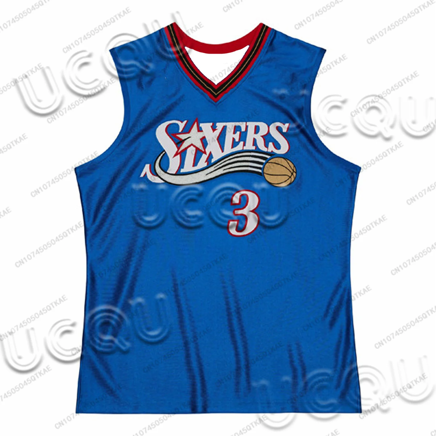 American Men's Basketball Jersey Retro Singlet 97 Version Philadelphia No. 3 Allen Iverson Black Classic Vest Men's T-shirt Tops