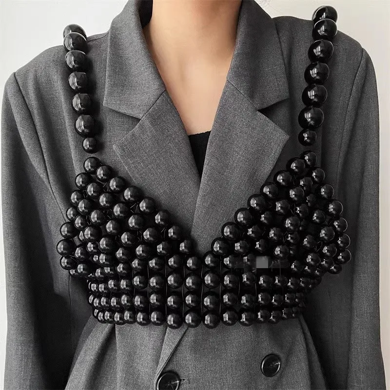 Women\'s Fashion Pearl Knitted Vest Corset Female Cummerbund Coat Waistband Dress Decration Wide Belt  J307