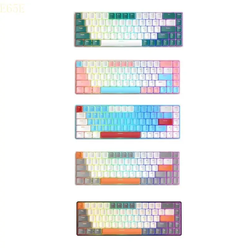 

E65E T8 Mechanical Keyboard 980 Game 68 Keys Gaming Computer Keyboard Office Supplie Holiday Gift Hot Swappable