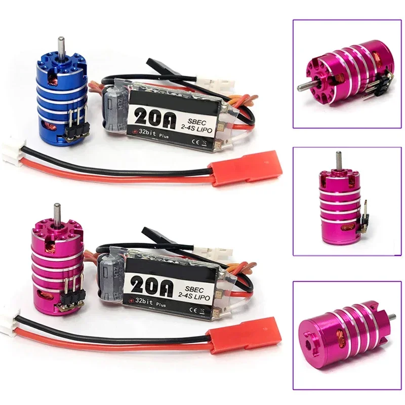 

1625 3500KV 6000KV 7500KV 11000KV Brushless Motor w/20A ESC Combo for Wltoys Trxs RC 1/24 1/28 mini Car Vehicles Model