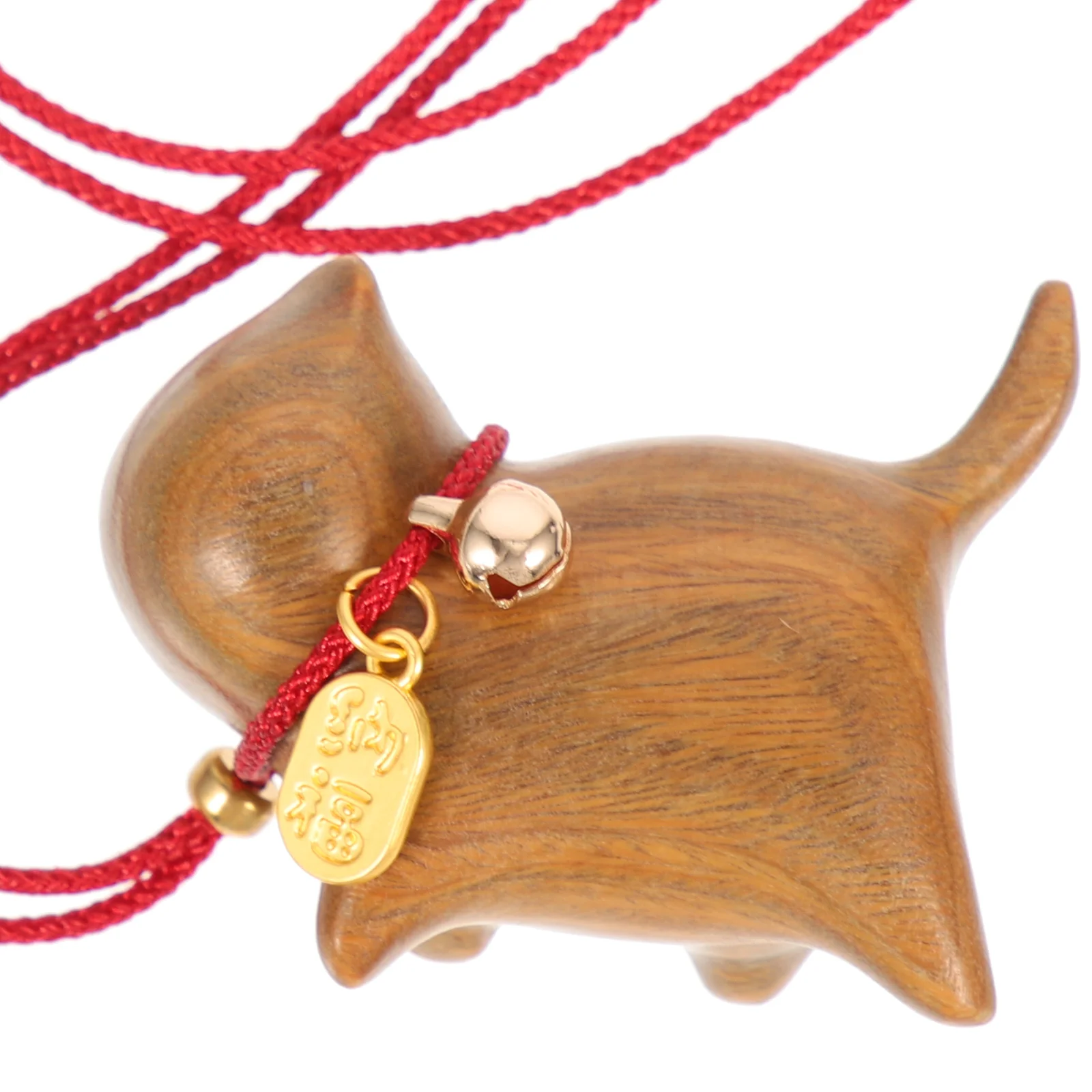 

Wooden Cat Hanging Ornament for Car Keychain Bag Decor - Cute Cat Pendant Craft Accessory Home Decoration Gift