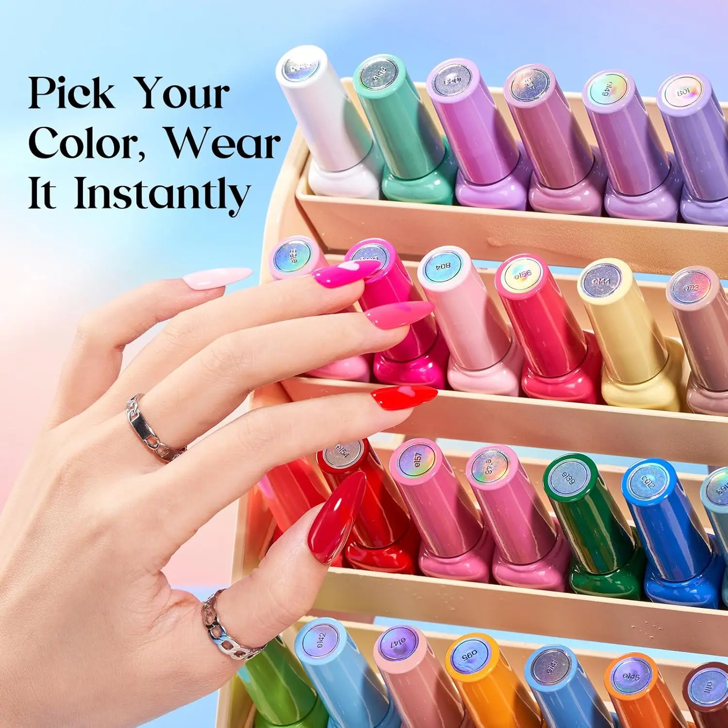 ชุดยาทาเล็บเจล 36 สี พร้อมเบสโค้ทและท็อปโค้ท สำหรับตกแต่งเล็บ ทำเล็บมือ ของขวัญ DIY สำหรับร้านทำเล็บ - ใช้ได้กับหลอด UV LED