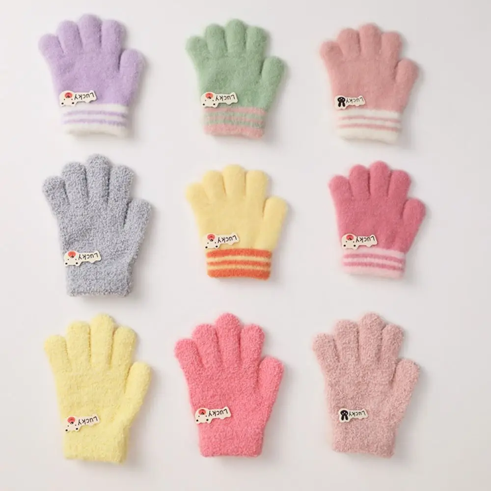 

Durable Knitted Children Gloves Soft Warm Winter Gloves Full Fingers Gloves For 1-3 Years