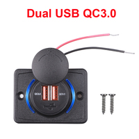 Quick Charge QC3.0 Dual USB 3.1A Car Charger Power Socket Phone Charger Adapter Panel For Motorcycle Car 12V/24V Boat Bus BF