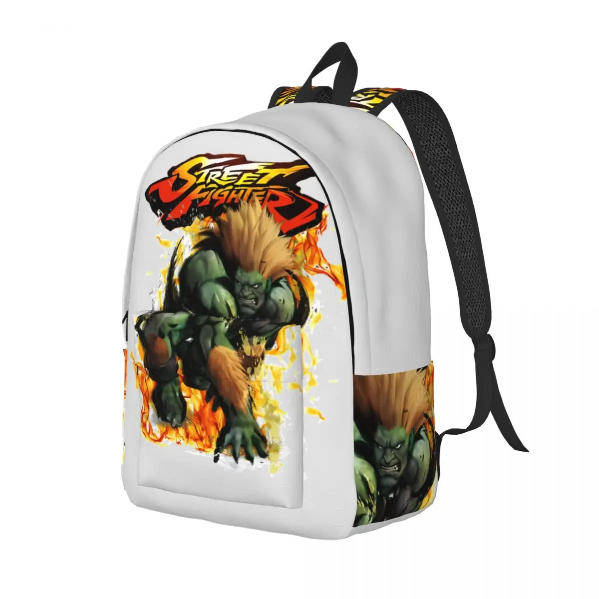 Power Schoolbag S-Street Fighter For Women Kid Dual-Use Weekend Picnic Birthday Gift Zipper Closure Bookbag