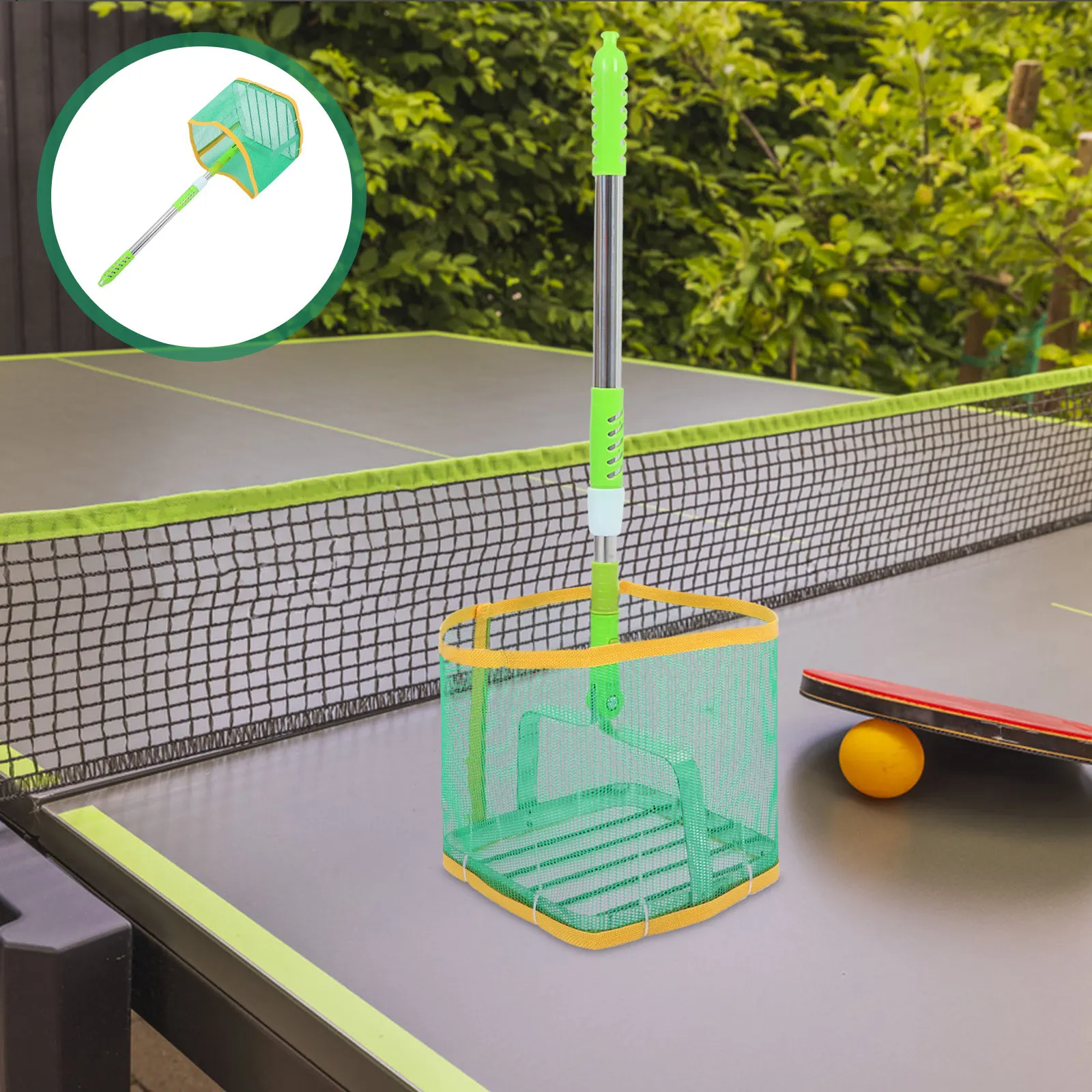 

Portable Table Tennis Ball Picker Adjustable Length Large Capacity Pingpong Ball Collector Tool Training Equipment