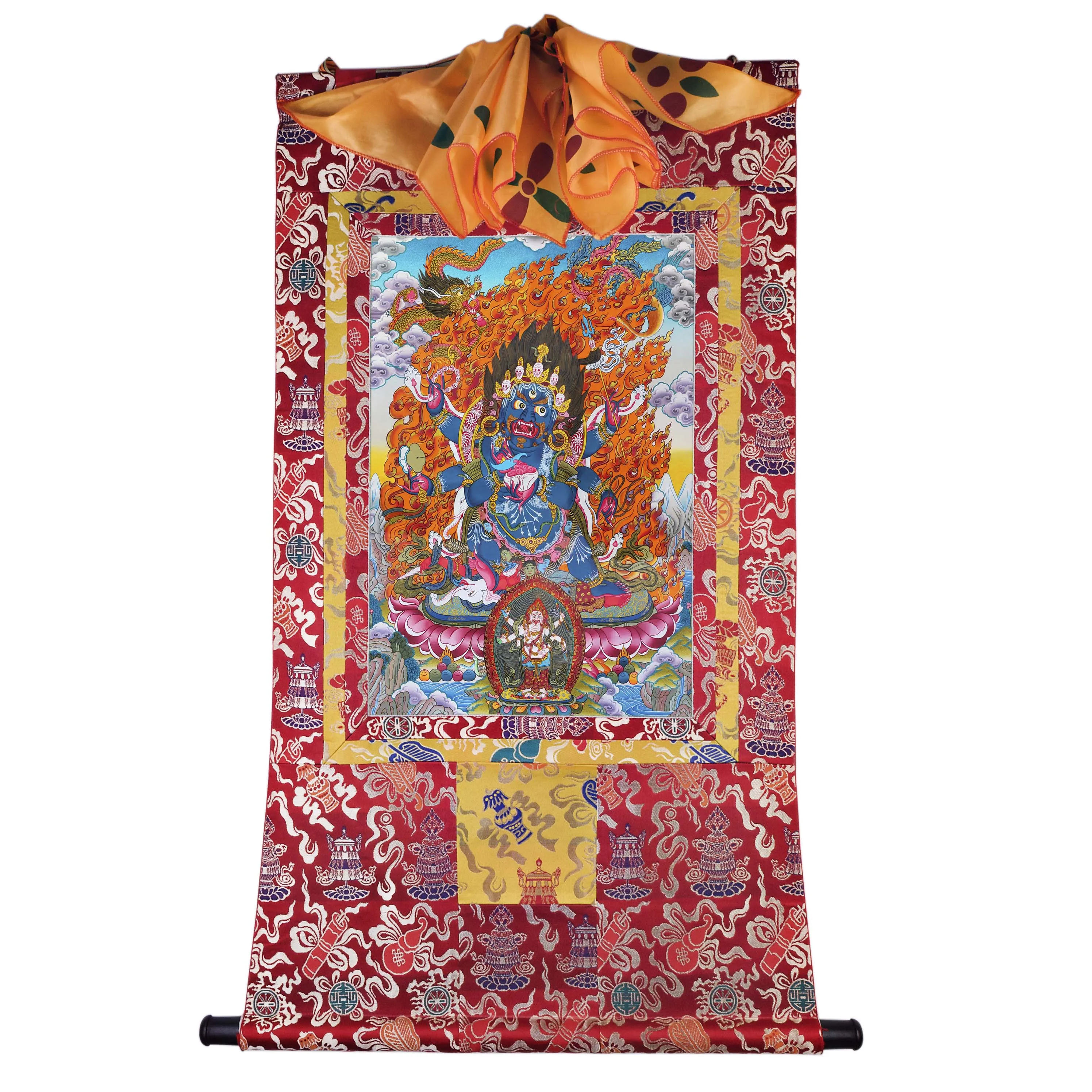 Mahakala Thangka,Gandhanra Tibetan Buddhist Thangka Art,Giclee Printed and Hand Framed,47