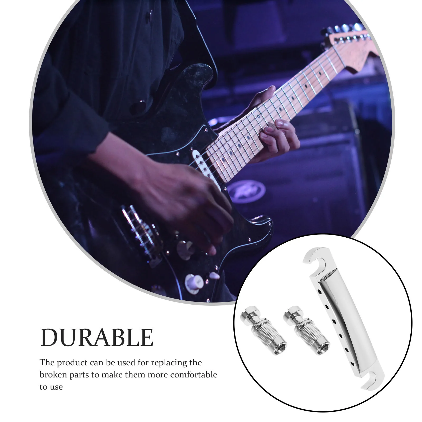 

1 set 1 Set Of Electric Guitar Tailpiece Parts For Style Silver Roller Saddle Bridge Tailpiece Guitar Bridge Part Replacement