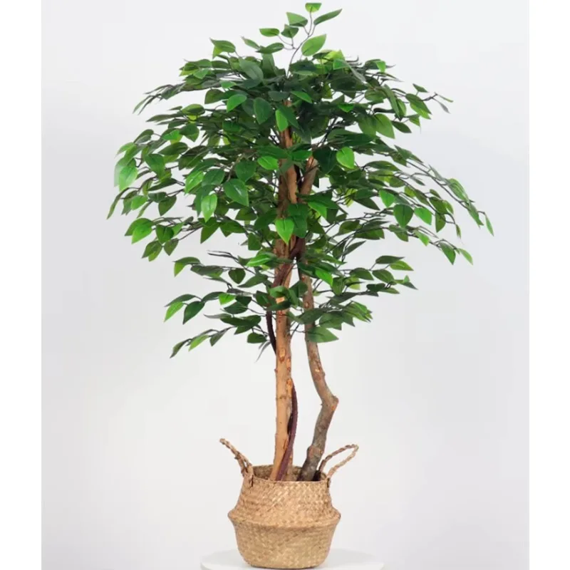 

120cm Indoor Decorative Artificial Banyan Tree Silk Green Simulation Fake Ficus Plant for Indoor Display