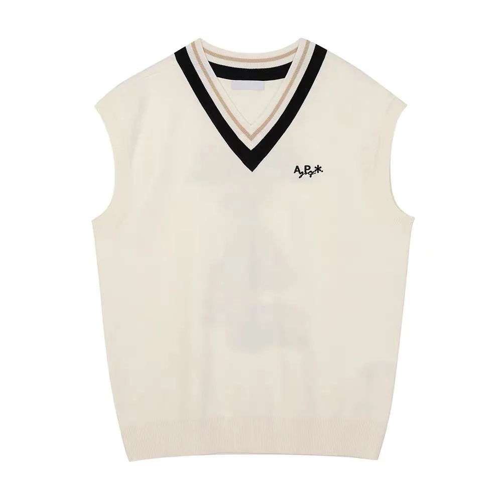 Autumn men's V-neck knitted golf vest, warm-keeping high-quality fabric brand golf sweater