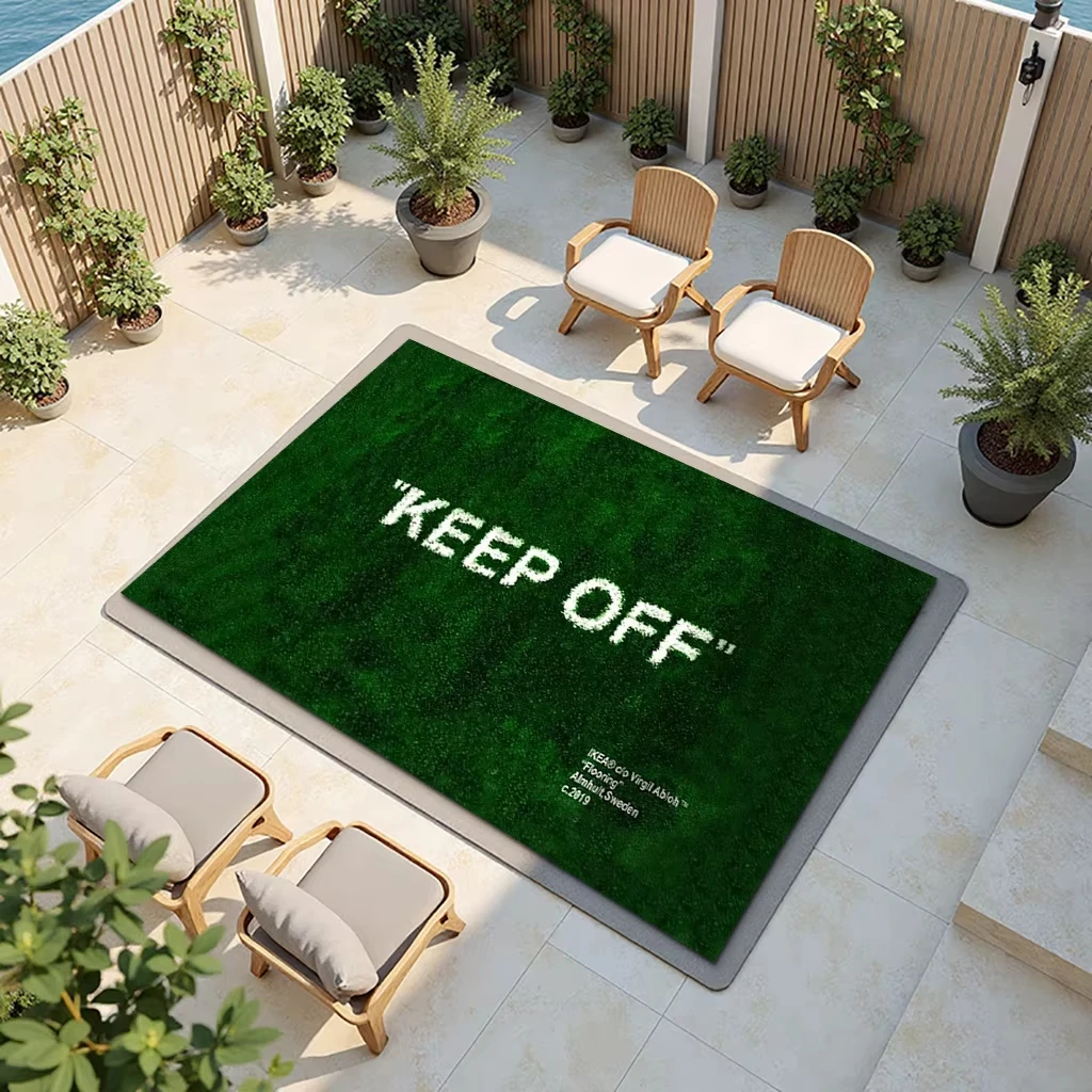 VIKAMDo Not Step On The Creative Carpet. Green Floor Mat. Bathroom Mat, Bedroom Carpet, Living Room Carpet, Home Decoration Mat.