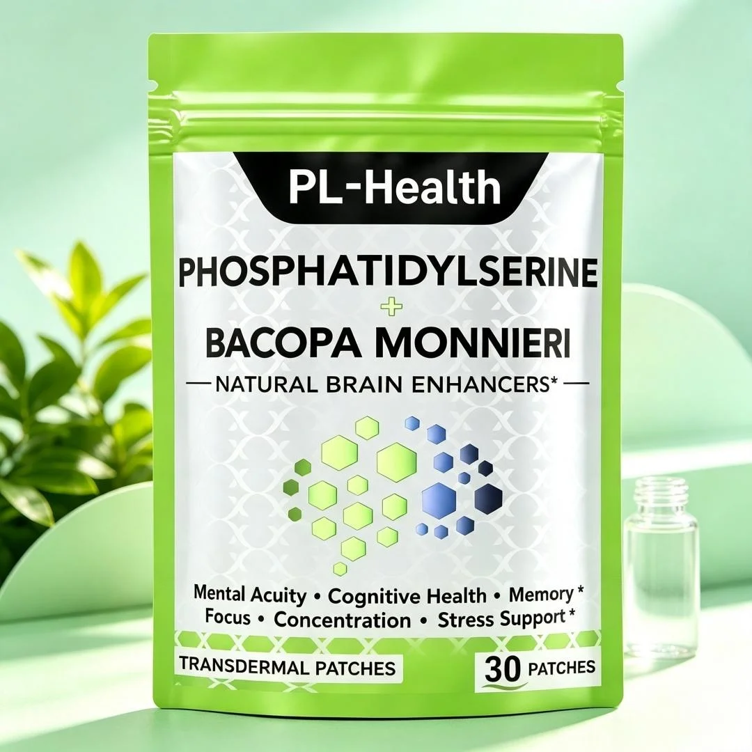 30 Patchs Transdermiques de Phosphatidylsérine et de Bacopa Monnieri pour une Concentration et une Clarté Améliorées, Soutien de la Mémoire