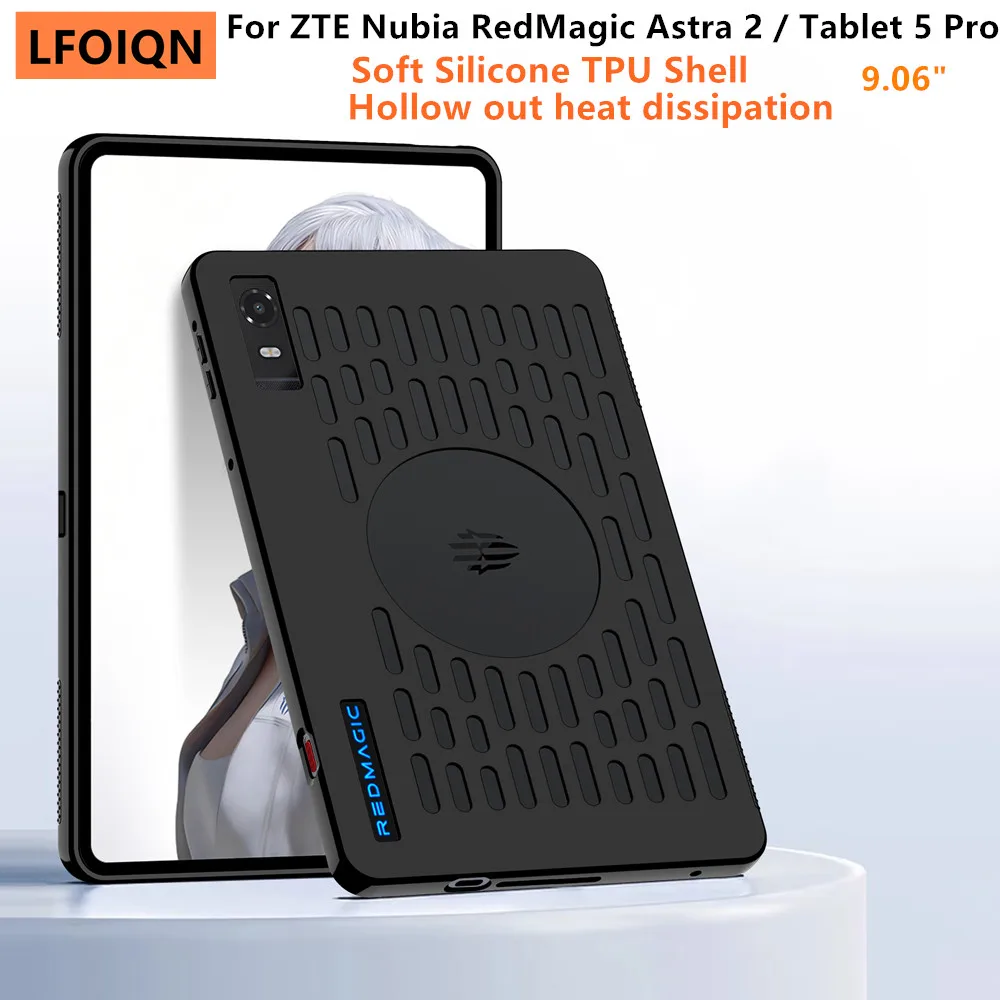 LFOIQN Soft TPU Back Cover for ZTE Nubia RedMagic Astra 2 / Gaming Tablet 5 Pro 3 Pro 9.06'' Tablet Heat Dissipation Case Shell