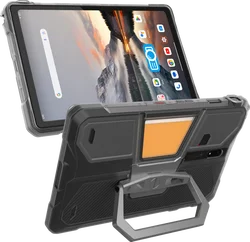 For 8848 Unihertz TANK Pad Original TPU Silicon Transparent Case Cover Metal Holder Foldable Support Tablet Case