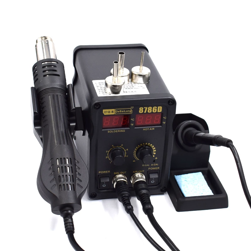 110V digital display hot air gun 22 dismantling and welding table temperature regulation constant welding table 2 in 1