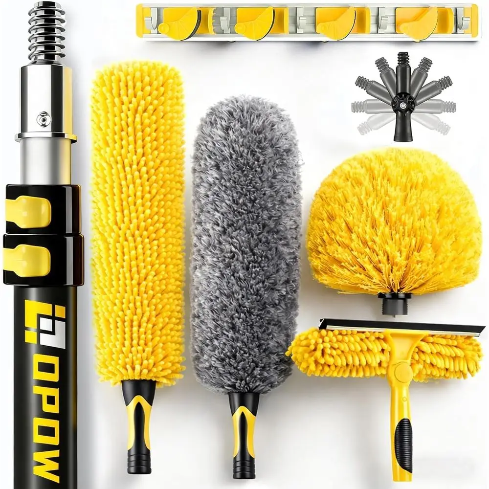 

Набор для уборки потолков 12-20 футов с регулируемой удлинительной штангой, микрофибровой щеткой, очистителем от паутины и инструментом для мытья окон