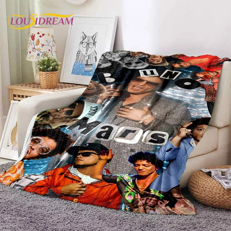 Bruno Mars 3D Singer Star coperta di flanella morbida per letti divano camera da letto Picnic, coperta per copertura all\'aperto regalo per il tempo