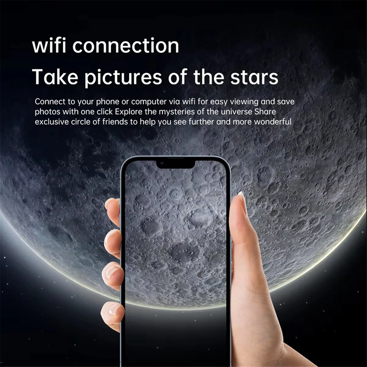 BFYL-30070 Elektronisches WIFI-Okular für astronomisches Teleskop, Monokular, 70 mm, große Blende für die Sternenbeobachtung, Vogelbeobachtung