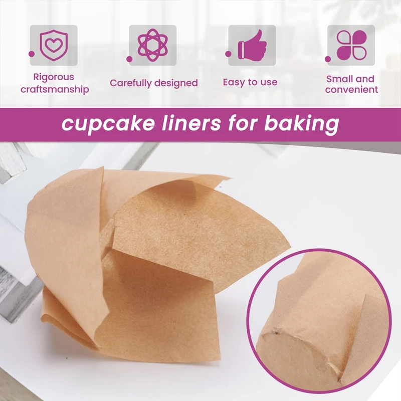 50 Pcs Tulip Cupcake Liners,Tulip Baking Paper Cupcake & Muffin Liners Unbleached Baking Cups Cupcake Durable