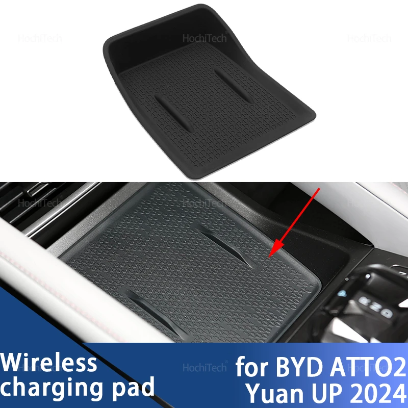 

For BYD ATTO2 Yuan Pro Yuan UP EV SC3E 2024 Car Wireless Charging Mat Anti-slip TPE Waterproof Wear-resistant Protective Mat